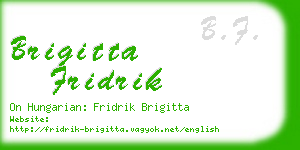 brigitta fridrik business card